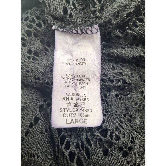 VTG Women's LG Whimsigoth Full Lace Long Sleeve Top Blouse See through y2k black - Picture 10 of 10